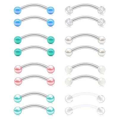 FECTAS 14g Stainless Steel Long Nipple Rings Curved Australia