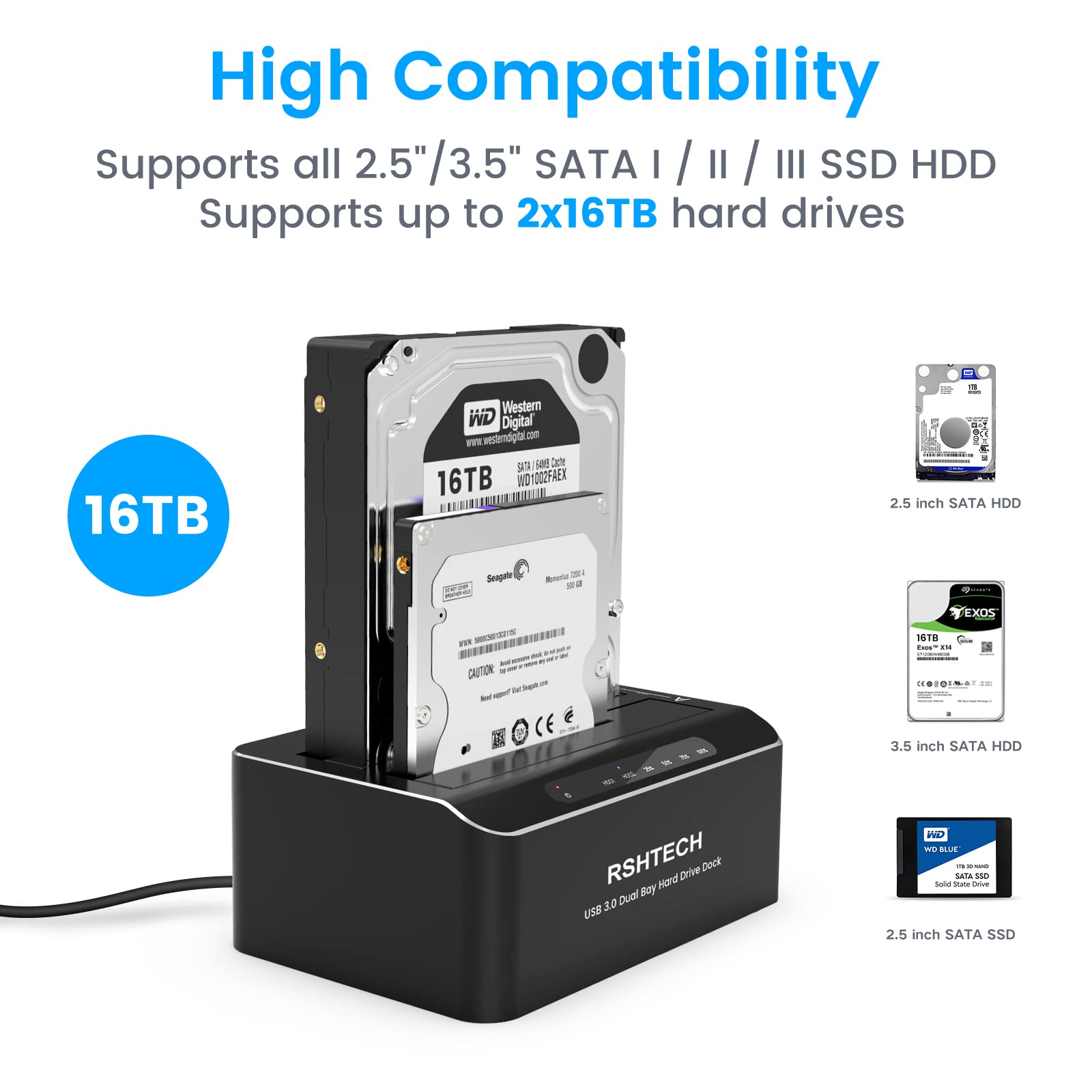 RSHTECH Hard Drive Docking Station