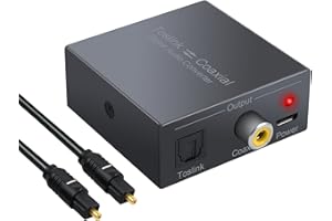 PROZOR Digital Audio Converter Bi-directional Coaxial to Optical Converter PCM to Coax. with 2m SPDIF Optical Toslink Cable f
