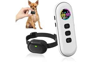 CHUPOLIK Ultra-Small Anti Bark Collar, Ultra-Light & Thin Dog Training Collar with 1300ft Remote for Small Dogs 5-15lbs, 198-Level Precise Control, Rechargeable, Black (Not Auto Collar)