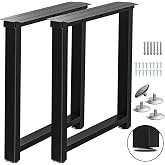 TOCRETOARE Metal Table Legs Heavy Duty, 28&rdquo;H x 24&rdquo;W, Metal Furniture Legs for Dining Desk Bench and Coffee Table, Industrial Black DIY Iron Bench Legs, Set of 2