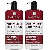 Curly Hair Shampoo and Conditioner Set - For Defining Wavy, Permed, Frizzy, Fine and Black Curls - Moisturizing, Sulfate Free Formula for Women and Men - Products are Safe for Color Treated Locks