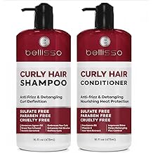 Curly Hair Shampoo and Conditioner Set - For Defining Wavy, Permed, Frizzy, Fine and Black Curls - Moisturizing, Sulfate Free