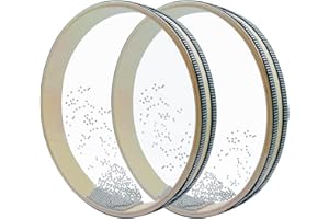 SourceTon 10" Natural Wood Ocean Drum (2-Pack) – Wave Sound Therapy Instrument for Meditation, Sleep Aid & Music Healing, Percussion for Autism & Relaxation