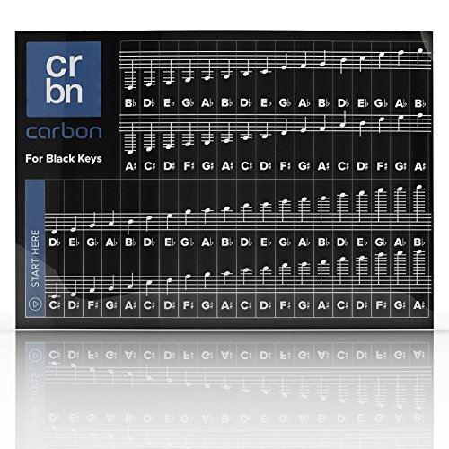 Piano Stickers for White & Black Keys w/ Complete Grand Staff Notes for 49 / 61 / 76 / 88 Keyboards