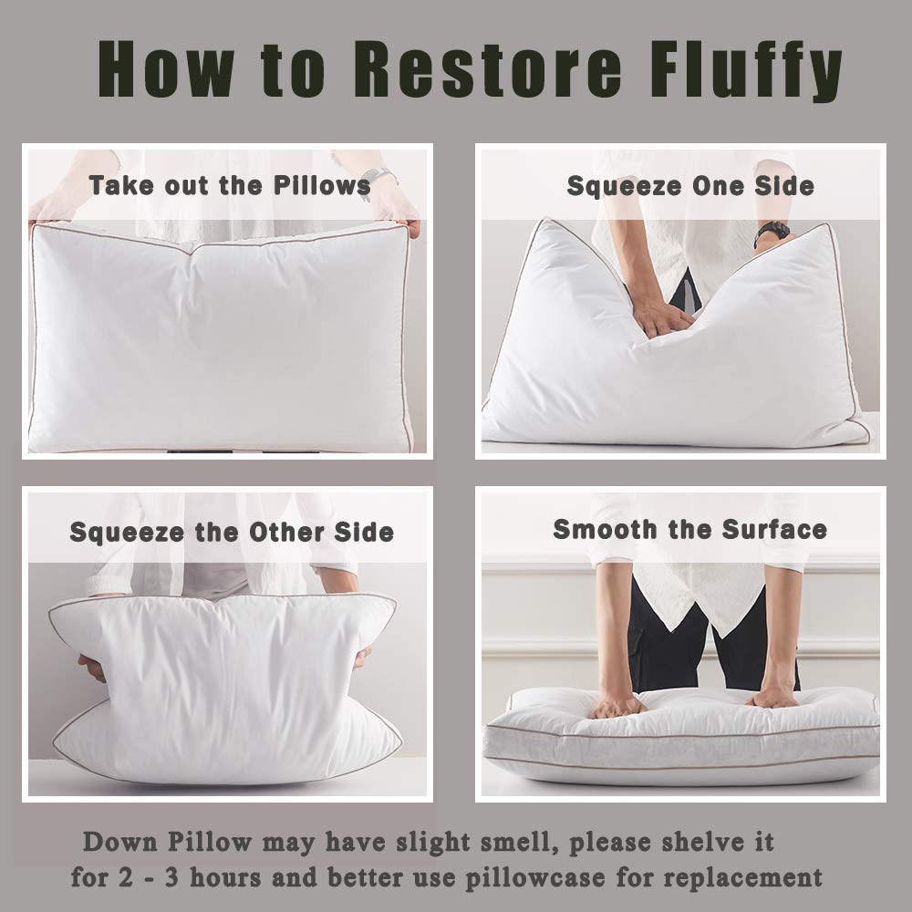 Amazon Com Ubauba Goose Feather Down Pillow 2 Pack Hotel