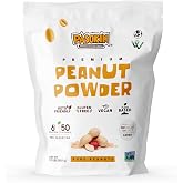 Pasokin All-Natural 100% Peanut Protein Powder, Gluten-Free Powdered peanut Butter, from Roasted Cold-Pressed High Oleic Peanuts, Bulk, No Sugar Added, Non-GMO, Plant-based Protein, Keto-Friendly, 2 LB