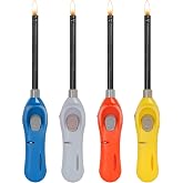 Taughch 4 Pack Candle Lighters Multipurpose Extended Long Gas Lighter Wand Refillable for Kitchen Fireplace Pilot Light DIY BBQ Grill Stove