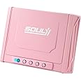 SOULYI Biometric Gun Safe for 3 Pistols Safe DOJ Certified with 3 Quick Access Fingerprint Handgun, Digital Keypad Pink Bedside Firearm Safety Car Safe Hardened Steel Lock Box