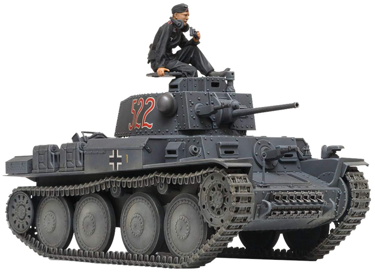 Tamiya 300035369 35369 Pz.Kpfw. 38(T) Ausf E/F Tank 1:35 Plastic Model Kit, Unlackiert