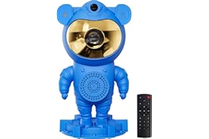 THINIDA Astronaut Galaxy Star Moon Nebula Projector for Bedroom, 360° Adjustable LED Night Light with Timer, Kids Room Decor with Moon and Green Lights, Gifts for Christmas, Birthdays