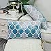 CaliTime Throw Pillow Covers Pack of 2 Cozy Colorful Geometric Trellis Chain Accents Manual Hand Painted Decorative Cushion Cases for Couch Bed Sofa Farmhouse 12 X 20 Inches Main Grey Teal