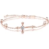 OneSight Cross Ankle Bracelet/Bracelet For Women, 925 Sterling Silver Charm Adjustable Foot Anklet/Bracelet, Large Cross Bracelet