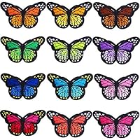 Hicdaw 36 Pcs 3" Big Butterfly Iron on Patches Embroidery Applique Patches for DIY Decor, Jeans, Jackets, Kid