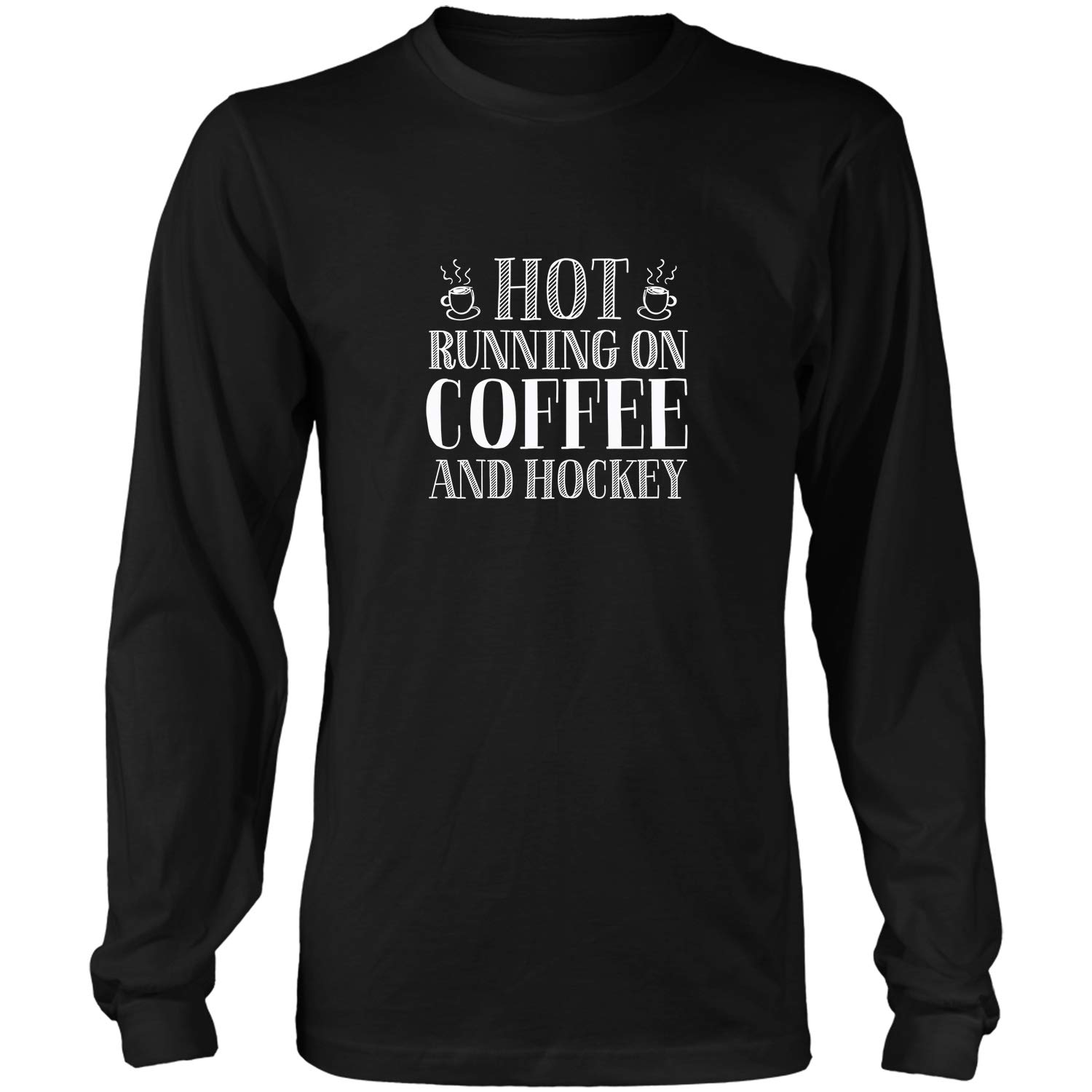 Hot Running On Coffee And Hockey Funny Best Humos Gifts Ide T-shirt