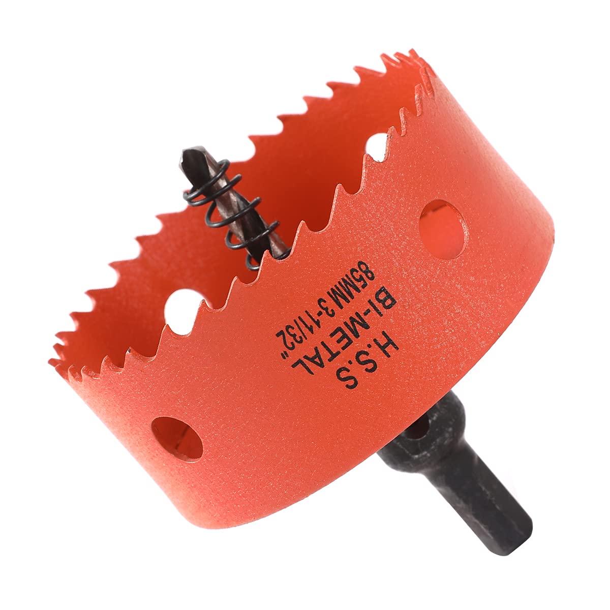 Dribotway Bi-Metal Hole Saw 3-3/8 Inch 85 mm, M42 HSS Quick Hole Cutter, with 1 Shank and 1 Drill, for Drywall Materials, Wood, Plastics and Metals, Cutting Depth
