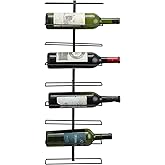 SDZOREN 9-Tier Wine Rack Wall Mounted - Stackable Metal Wine Bottle Holder for Home, Kitchen & Bar - Modern Wall Wine Rack - Matte Black