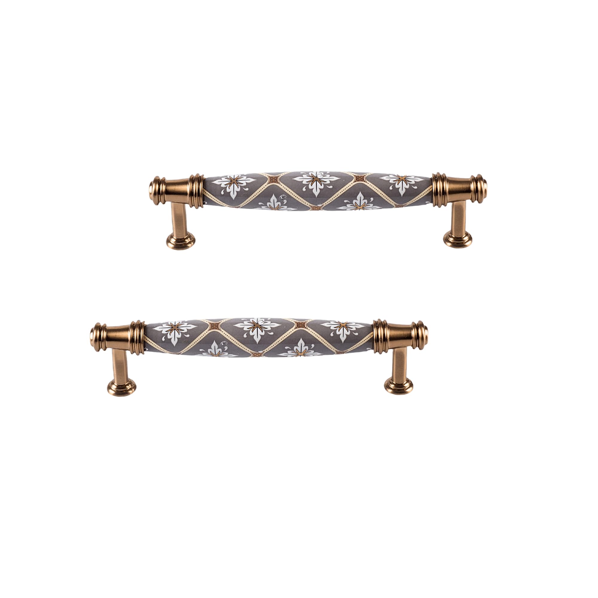 Photo 1 of AHQKCRF 2 Pcs Ceramic Cabinet Drawers Handles Vintage Dresser Handles Unique Kitchen Cabinet Hardware 5 inch Holes Centers Closet Knobs Zinc Alloy Drawer Pulls for Bedroom Bathroom