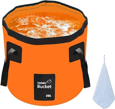 FALEIZHI 12L 20L Folding Water Bucket Orange Collapsible Portable 500D