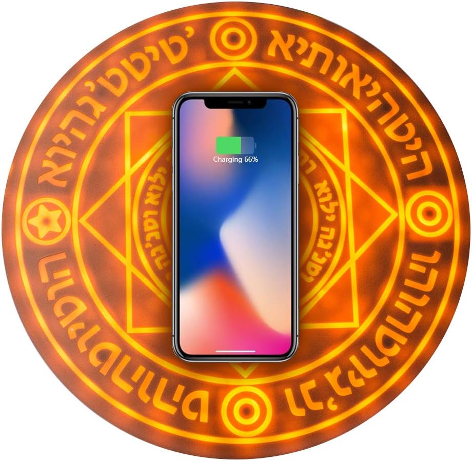 SUBAIHE Magic Array Wireless Charger Ultra Slim Wireless Fast Charger Induction Charger Compatible with iPhone X/XS/MAX/8/8 Plus/Galaxy Note 9/S9/S9 Plus/Note 8/S8 Edge (No AC Adapter) (5w)