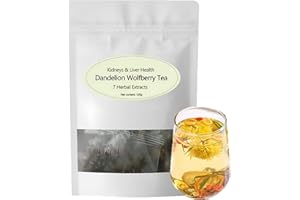 RAIPULT Dandelion Wolfberry Tea Organic, Chicory and Gardenia Tea, Dandelion Wolfberry Tea Kidney, Liver Tea Chinese Wolfberry Tea with Seven Herbal Ingredients (1 Bag)