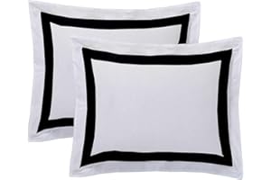 SAFERAY GREEN White Dual Tone Pillow Shams Set of 2pc - Luxurious and Soft - 600 Thread Count Organic Cotton Cushion Cover European Size 26x26 Decorative Pillow Cover Solid Pillow Sham (White)