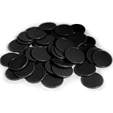 HAKITAROOM Set of 100 Opaque Plastic Learning Counters Mini Poker Chips Game Tokens with Storage Box (Black, 1 Inch)
