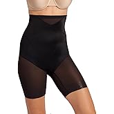 Naomi & Nicole Women's Inside Magic Tummy Tuck High Waist Thigh Slimmer, 7609, Black, XL