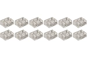 2Pin LED Tape Light Connector for 8mm/10mm LED Strips, No-Solder Reusable Strip Connector Kit Compatible with 5V/12V/24V for 