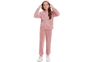 Stelle Girls Velour Tracksuits 2 Piece Sweatsuit Outfit Zip Up Hoodie and Jogger Sweatpants Athletic Clothing Sets