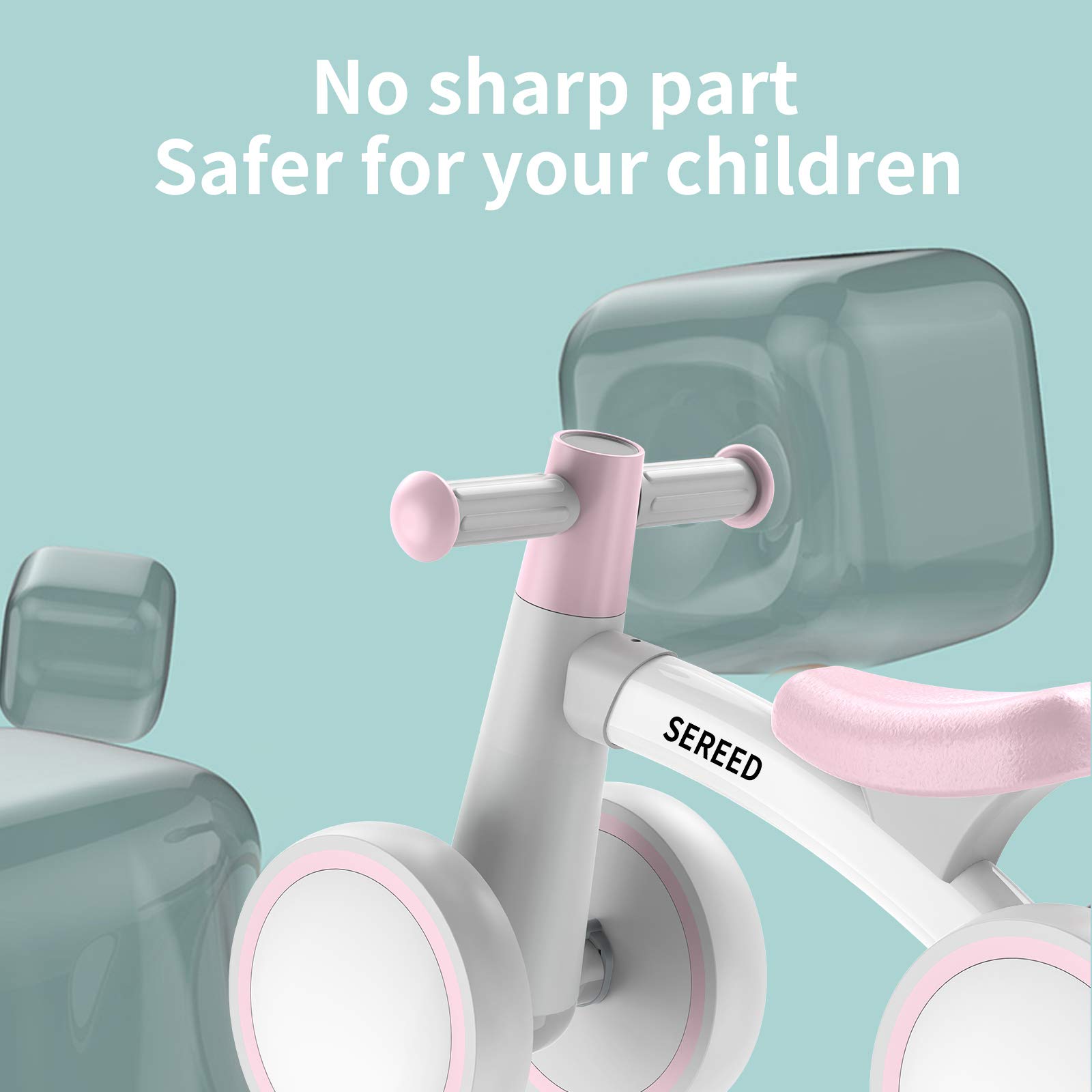 SEREED Baby Balance Bike for 1 Year Old, 4 Wheels Toddler First Bike | First Birthday Gifts | for Boys Girls 12-24 Months