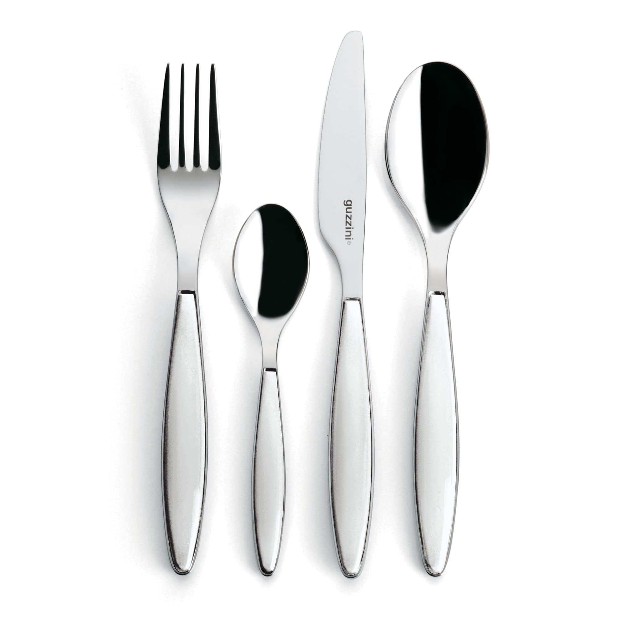 Guzzini - Feeling, 24-Piece Cutlery Set - White, 15.8 x 7.5 x h25.5 cm - 23000011