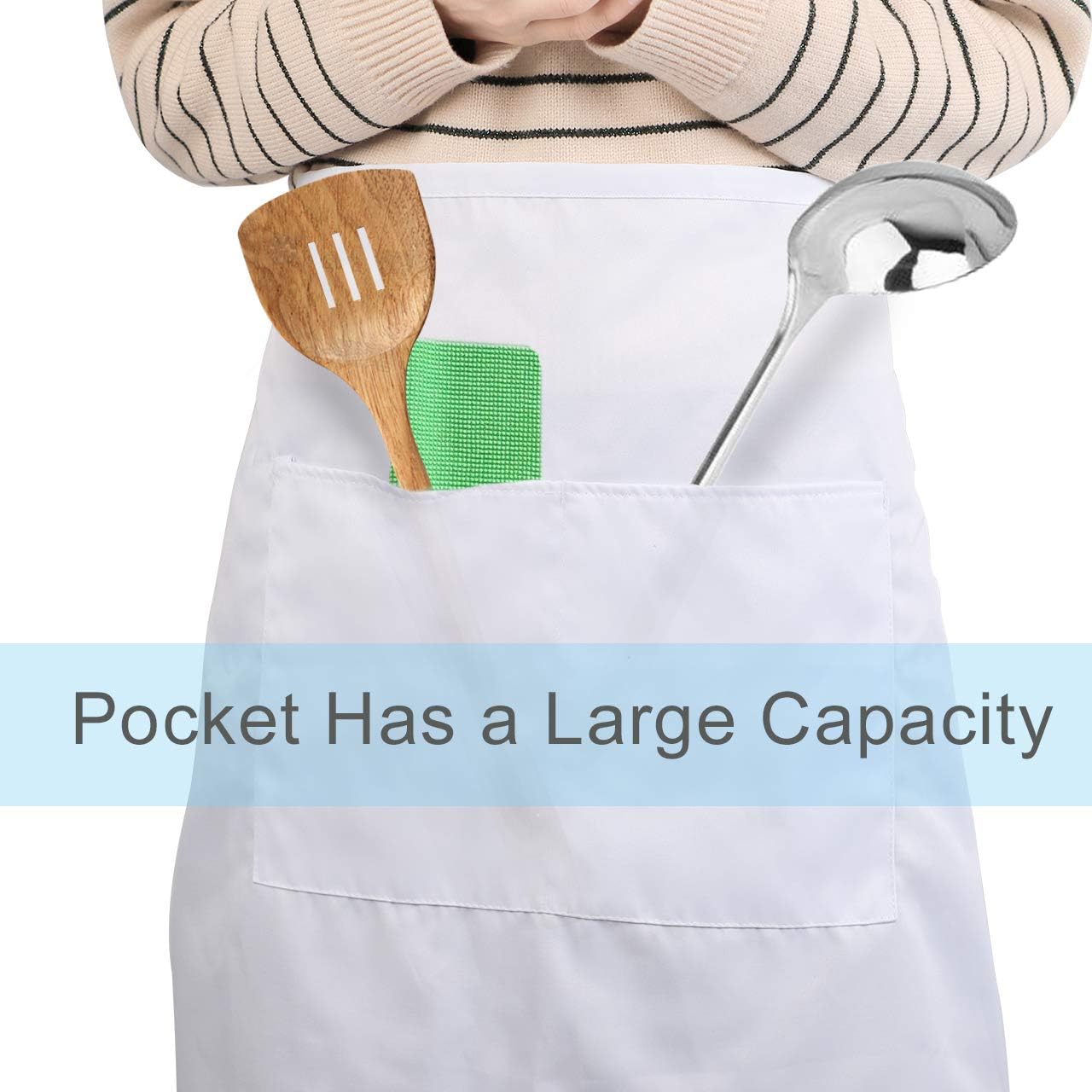 Syntus White 2 Pack 2 Pockets Water Drop Resistant Waitress Waist Apron, 19-inch: Kitchen & Dining