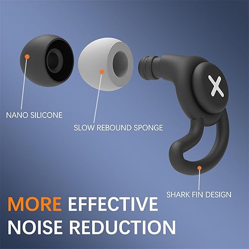 Ezavan Ear Plugs for Sleeping Noise Cancelling, 40dB SNR 2-in-1 Soft  Silicone+Sponge Reusable Earplugs for Sle