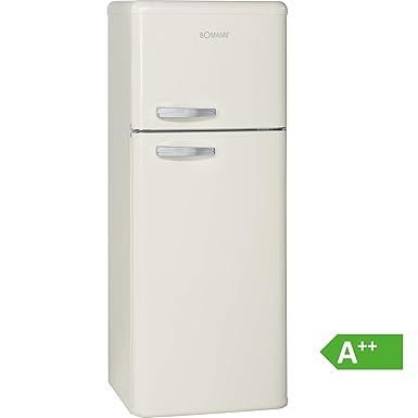 Bomann DTR 353 Doppeltür-Kühlschrank Retro-Style, EEK A++, 208 L, Kühlen 157 L, Gefrieren 51 L, Höhe 143, 5 cm, 172 kWh