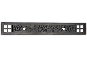 Cosmas 10 Pack 10554ORB Oil Rubbed Bronze Hammered Cabinet Handle Pull Backplate Back Plate Hardware - 3" Inch Hole Centers
