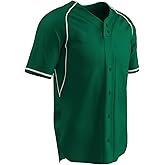 Champro Cycle Dri Gear 2 Faux Button Polyester Jersey - Baseball, Softball, Youth Medium, Forest Green, White