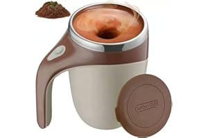 Gsycle Self Stirring Coffee Mug, Automatic Magnetic Stirring Coffee Cup Stainless Steel Self Stirring Cup Self Mixing Coffee Mug with Lid for Coffee Milk Cocoa(Coffee)