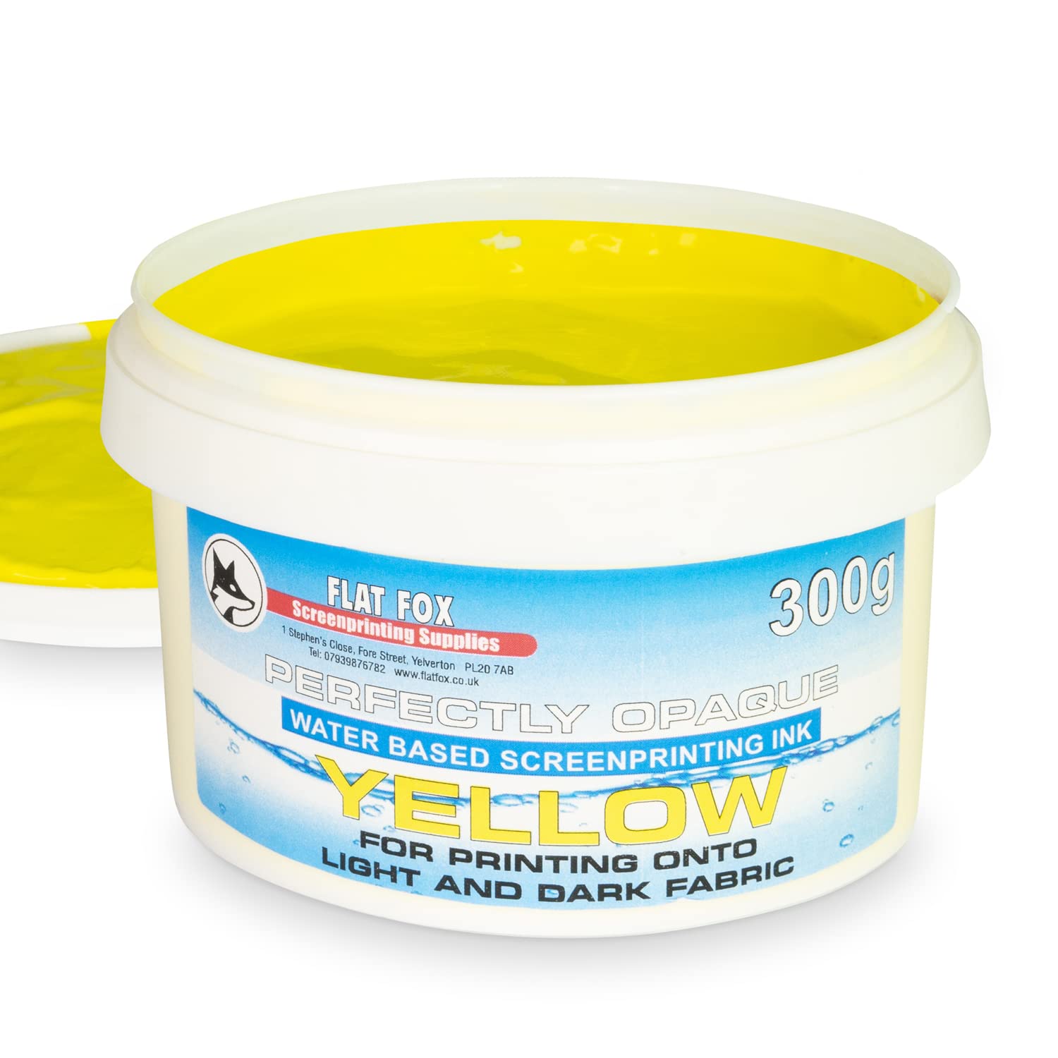Flat Fox Screen Printing Opaque Water Based Fabric Inks (Yellow, 300g) — image 1