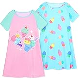 Beinou Girls Nightgowns Toddler Princess Nightgown Sleepwear Night Gowns Sleep Dress 2Pcs for Kids Girls 2-9 Years
