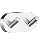 SMEDBOSME, Polished Chrome HK356 Towel Hook Double, 9 x 4 x 4 cm