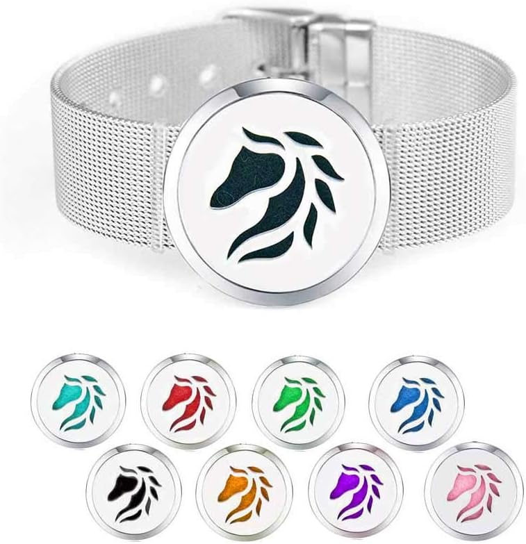 VIWIK Essential Oil Diffuser Bracelet Bangle Gift for Man Woman Wide Mesh 6-7.5'' Wrist