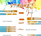 Aniyoo Paint Brushes 20 Pcs Set Nylon Hairs Wood Handles for Acrylic Watercolor view 2