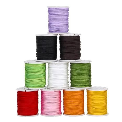 Rosenice Fil Nylon Tressé Cordon Bijoux Bracelet Bresilien Perles Shamballa Multicolor 08 Mm 10 Pièces - 