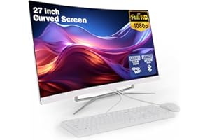 27 inch All-in-One Desktop Computer,Curved FHD Display, All-in-One Computer Alder Lake N100 (Up to 3.4GHz) 16GB RAM 512GB ROM