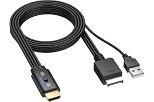 CAMWAY PS2 to HDMI Converter - 4:3/16:9 Conversion 1080P AV to HDMI Adapter Male Cable for PS1/PS2 Retro Gaming Consoles, Plu