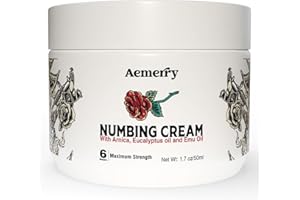 AEMERRY Tattoo Numbing CreamMaximum Strength: Numbing Cream for Tattoos, Extra Strength Numbing Cream - Up to 6 Hours Numbness for Multi-Purpose Use (White)