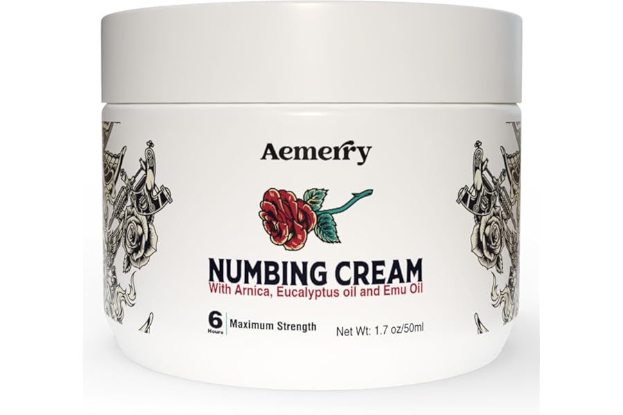 Tattoo Numbing CreamMaximum Strength: Numbing Cream for Tattoos, Extra Strength Numbing Cream – Up to 6 Hours Numbness for Multi-Purpose Use (White)
