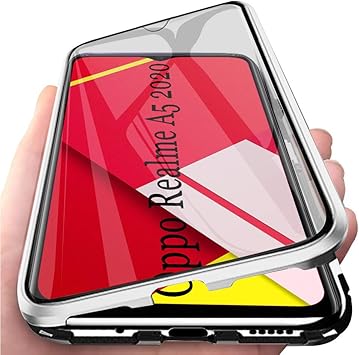 Tuut Funda Para Oppo A9 2020 A5 2020 Carcasa De Adsorcion Magnetica Ultra Delgado Marco De Metal De Transparente Vidrio Templado De Doble Cara 360 Grados Proteccion Case Plata Amazon Es Electronica