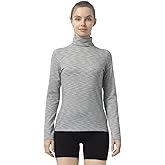 Women's Turtleneck Slim - Fit Long Sleeve Base Layer Top, Space - Dyed Pattern, Sport Jersey for All - Round Activities